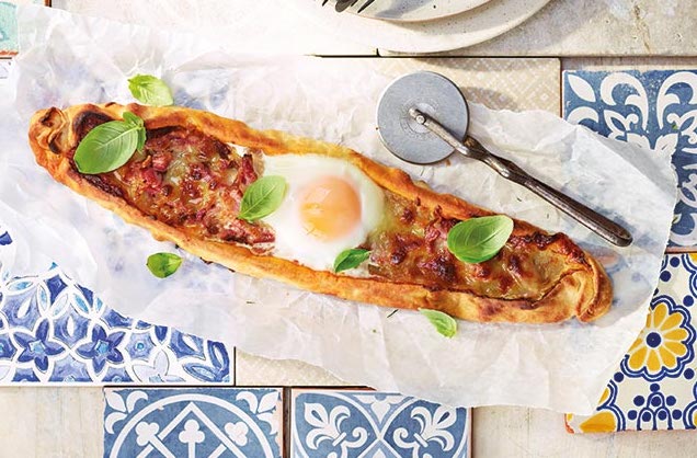 RFO 636x418 Bacon and egg Turkish pizzas