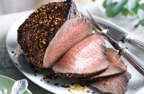 Serve up this delicious roast beef covered in a spice rub for an alternative Christmas Day centrepiece or Boxing Day meal