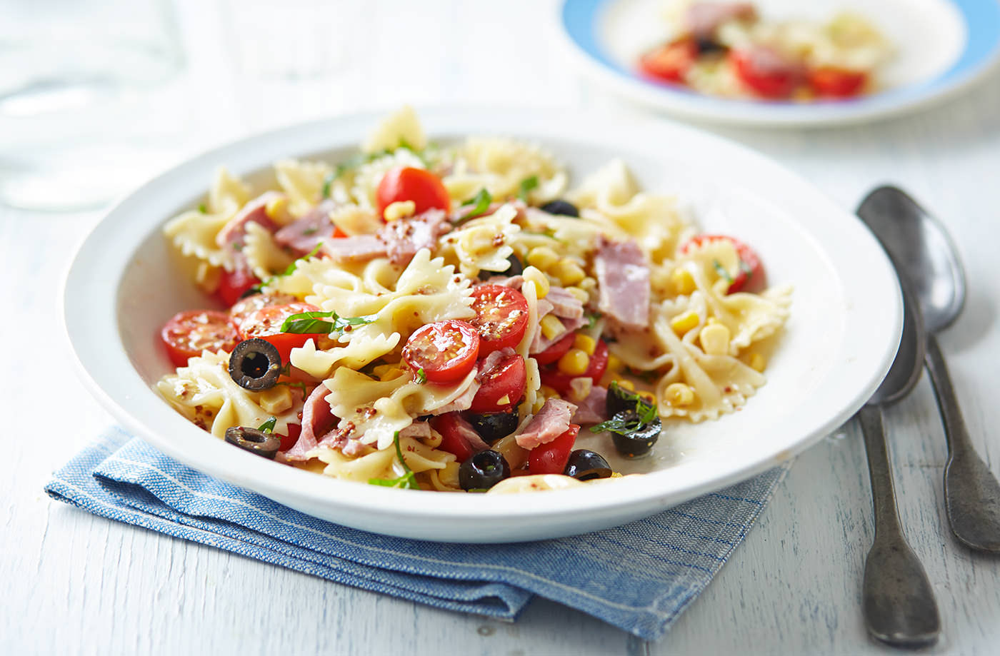 Leftover ham, lemon and mustard pasta salad recipe