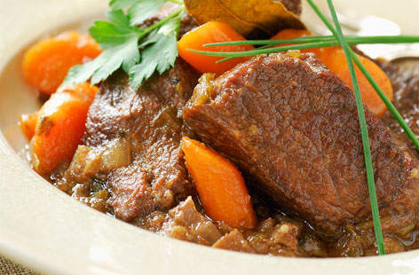 Beef stew cooked in white wine recipe