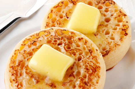 English crumpets with butter recipe