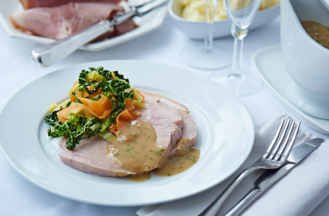 Scandinavian-style smoked gammon with parsley sauce recipe