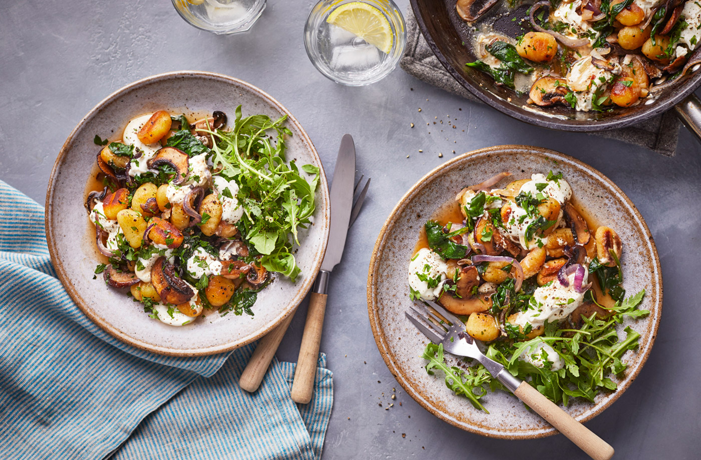 Garlicky mushroom gnocchi recipe