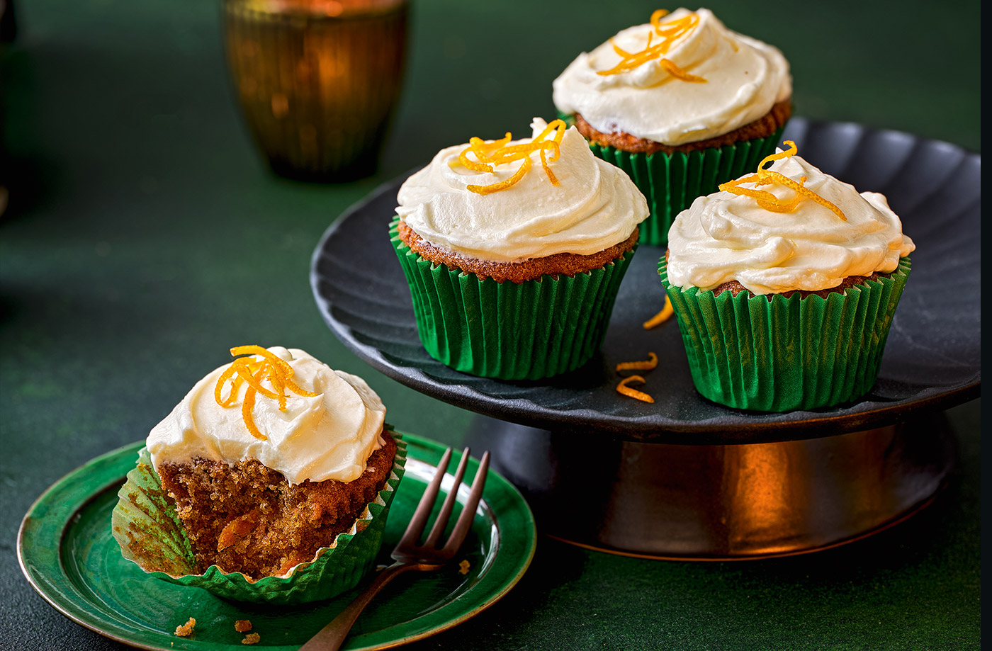 Olive oil carrot cake muffins recipe