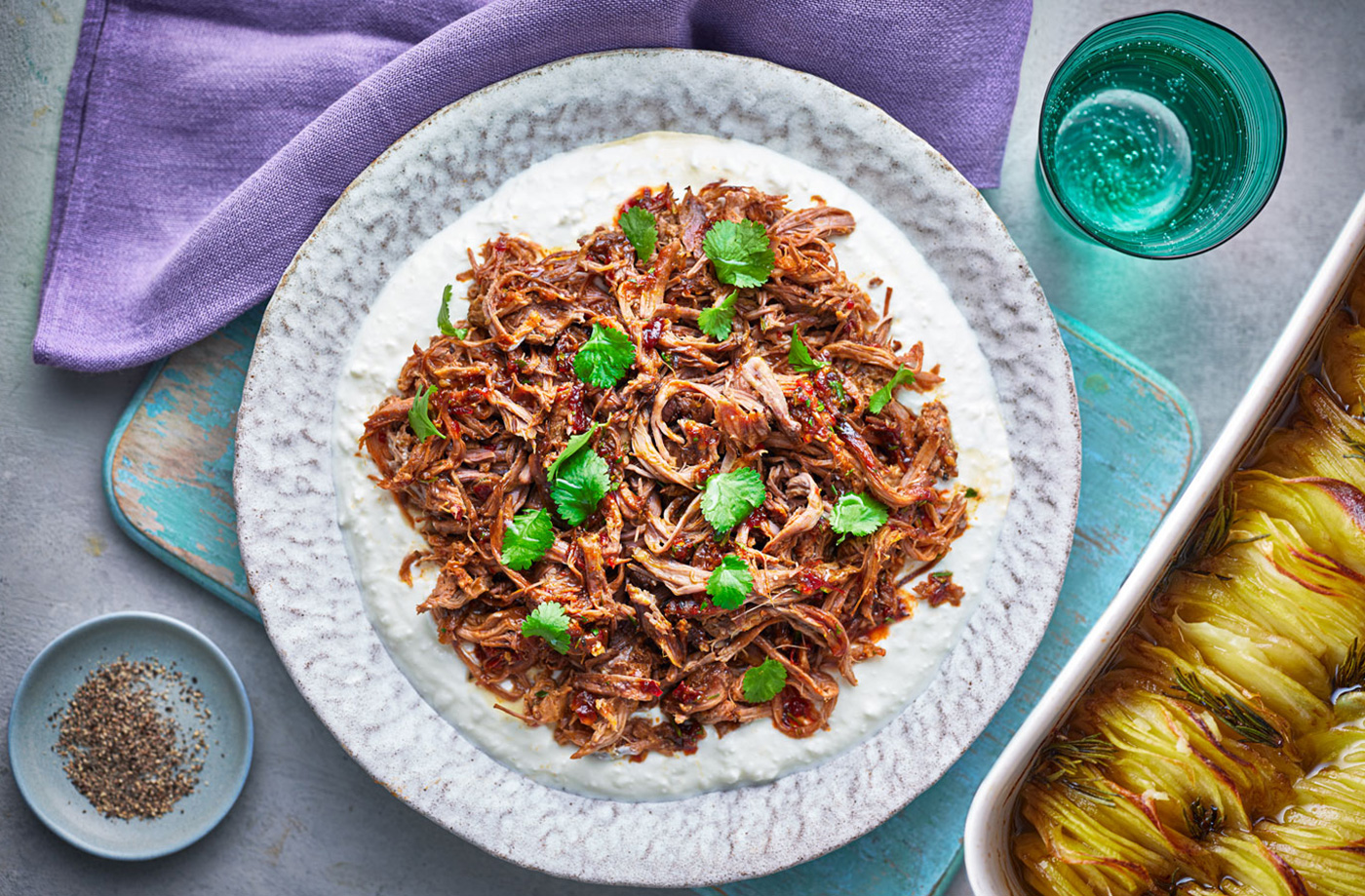 Slow-cooked hot honey lamb shoulder recipe