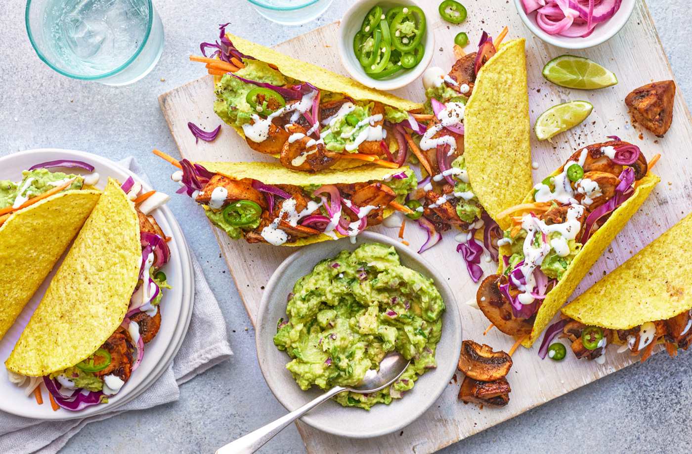 Chipotle mushroom tacos with avocado smash recipe