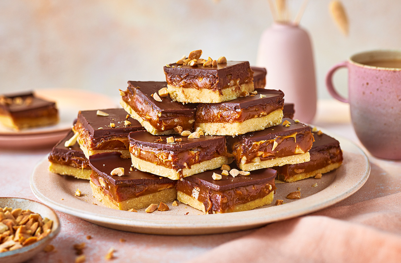 Salty peanut millionaire’s shortbread recipe