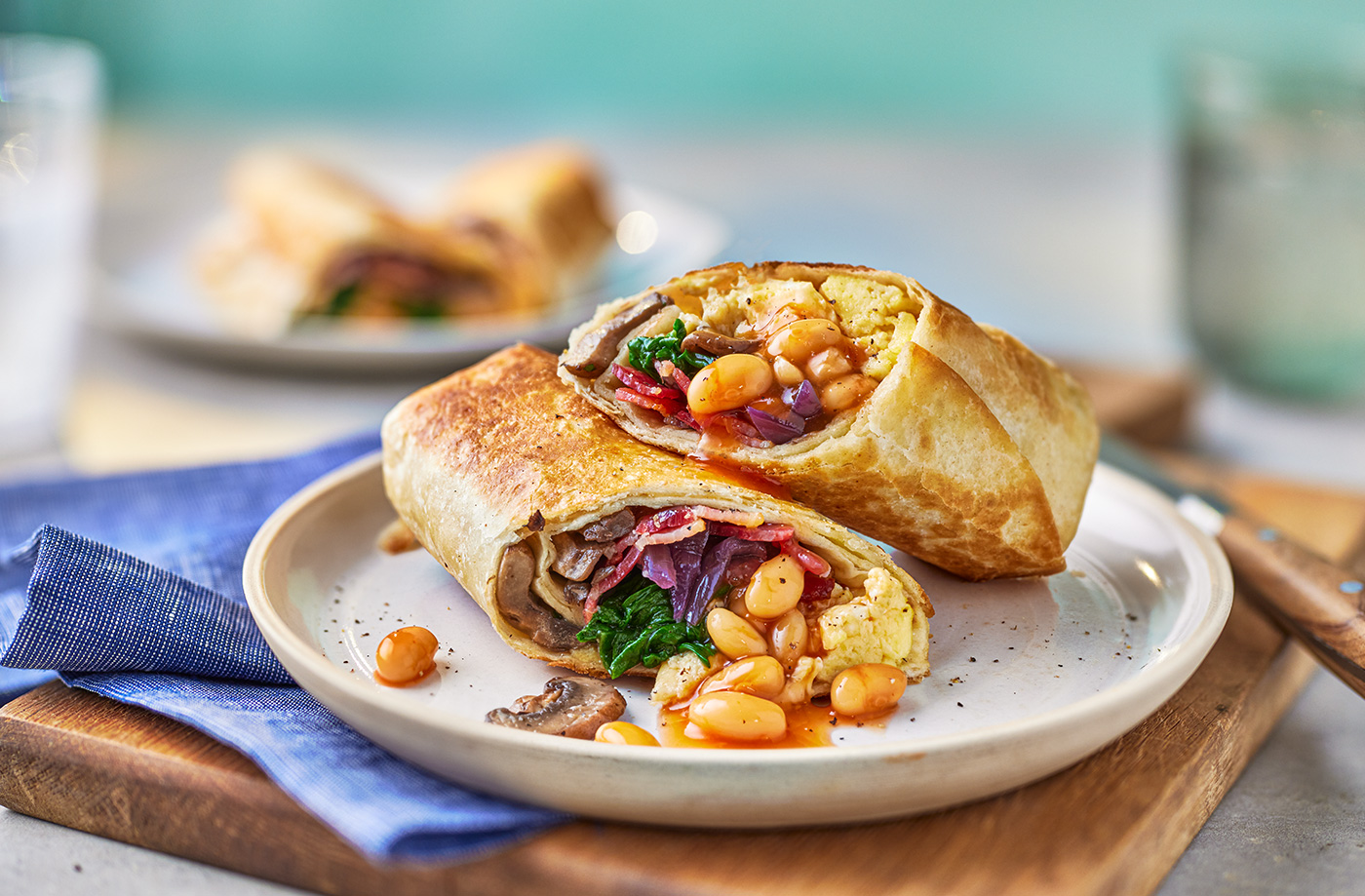 Baked bean breakfast burrito recipe