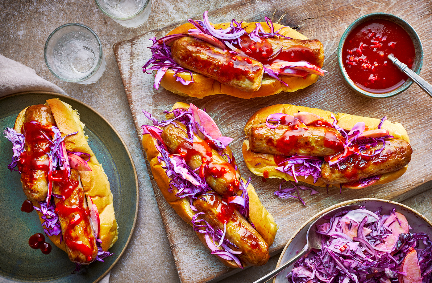 Toffee apple banger hot dogs recipe
