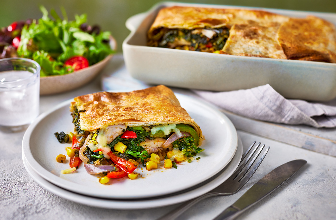 Traybake chicken tostada slice recipe