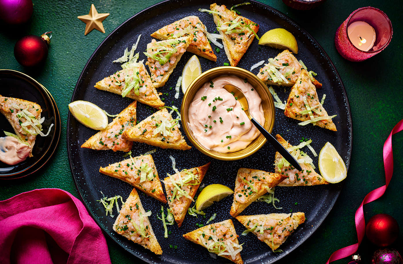 Air-fryer crispy prawn cocktail toast bites recipe