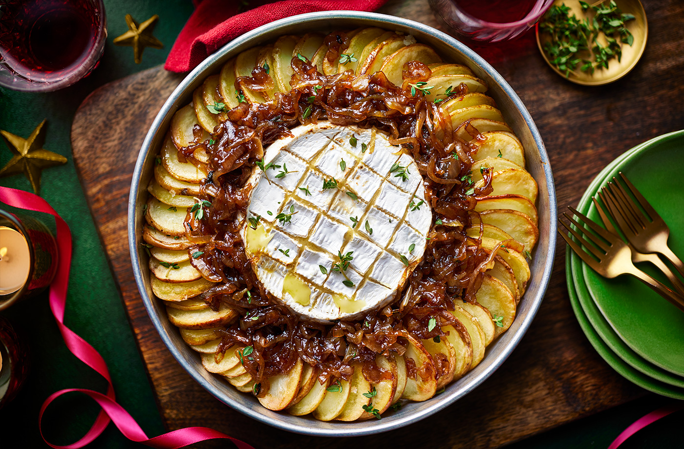 French onion baked Camembert recipe
