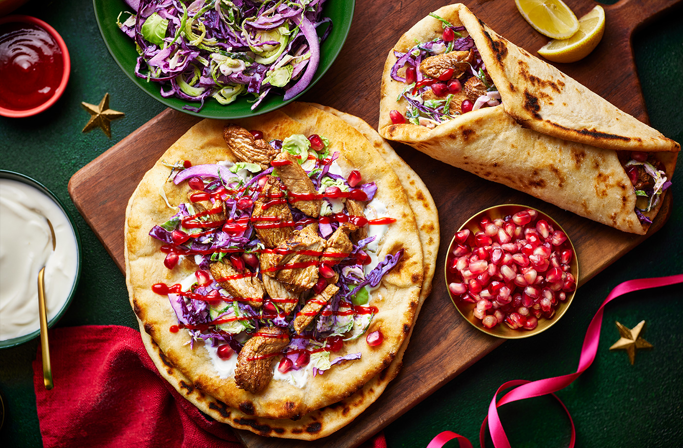 Leftover turkey shawarma wraps recipe