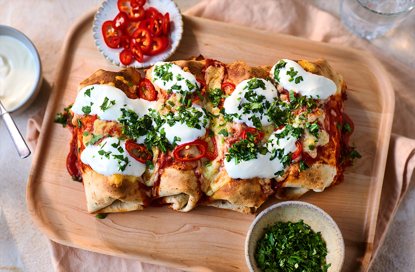 Air-fryer creamy chipotle chicken enchiladas recipe