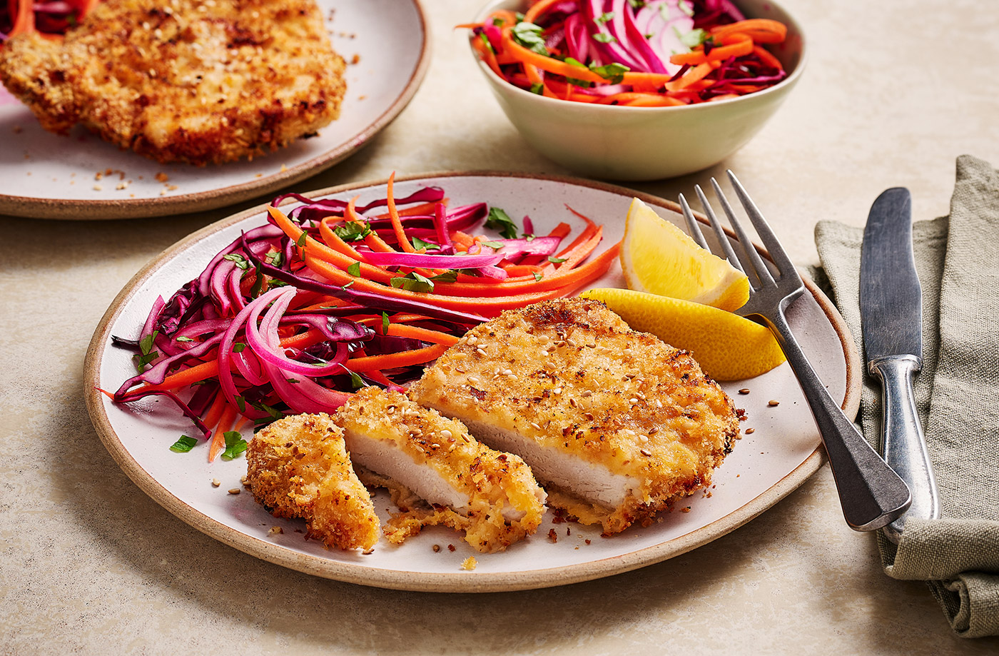 Air-fryer pork schnitzels recipe