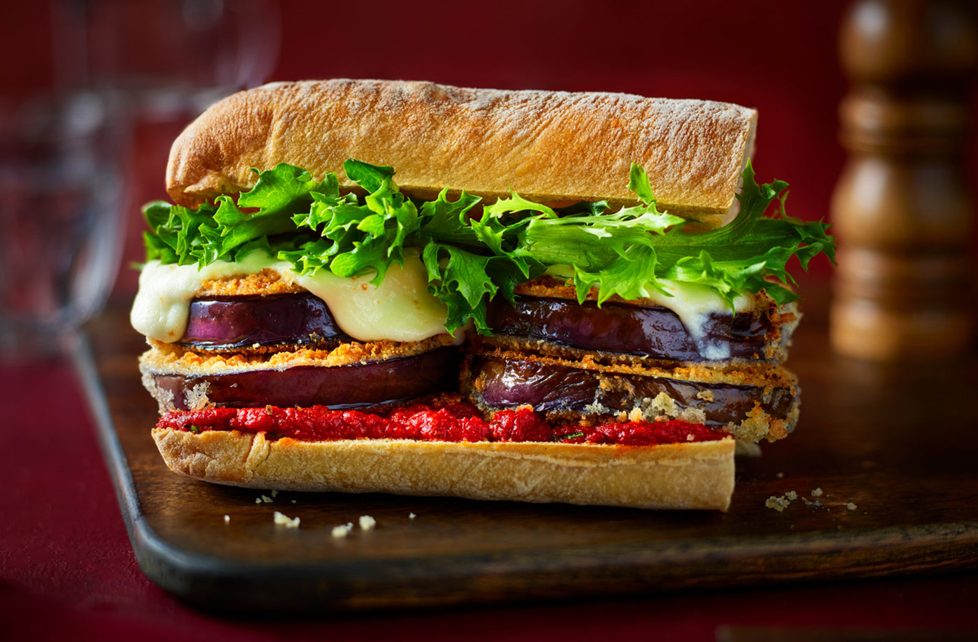 Aubergine melt ciabatta recipe