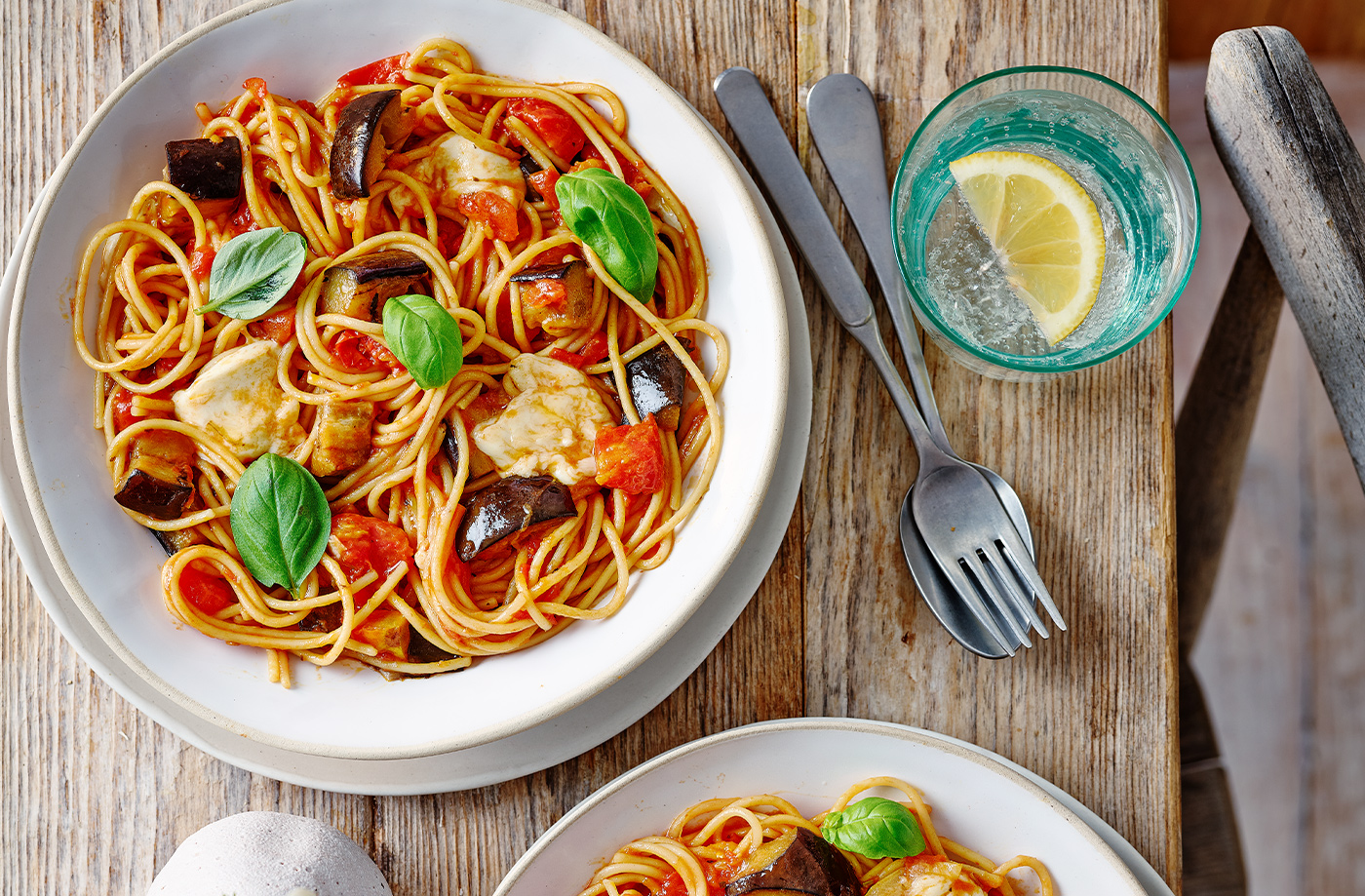 Aubergine Parmigiana one-pot pasta recipe