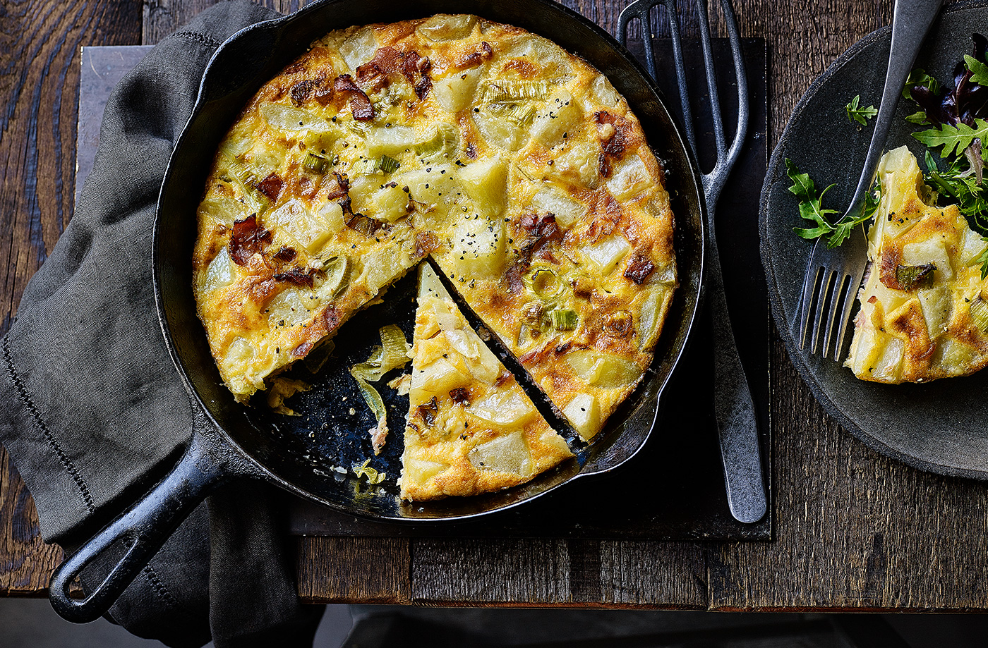 Bacon and leek frittata recipe