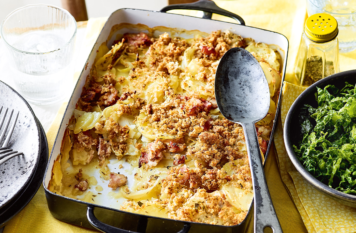 Bacon, potato and onion bake recipe