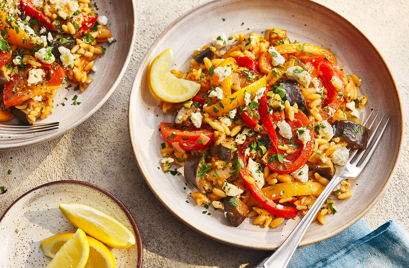 Baked Mediterranean orzo recipe