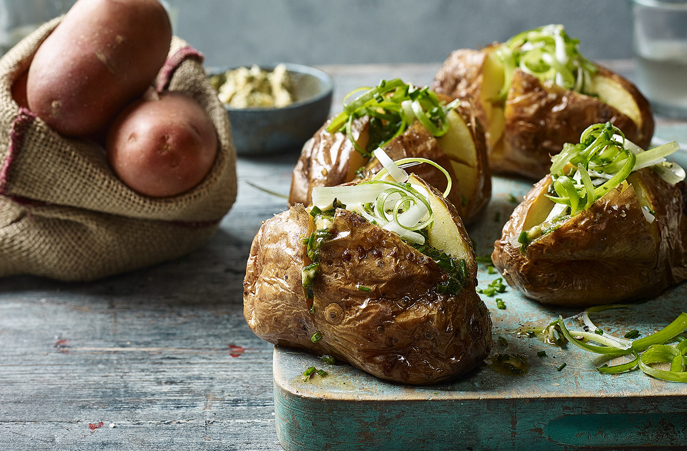 Baked potatoes with chipotle-lime butter recipe