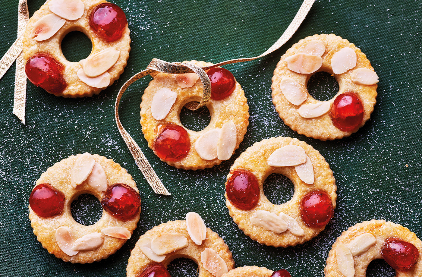 Bakewell wreaths recipe