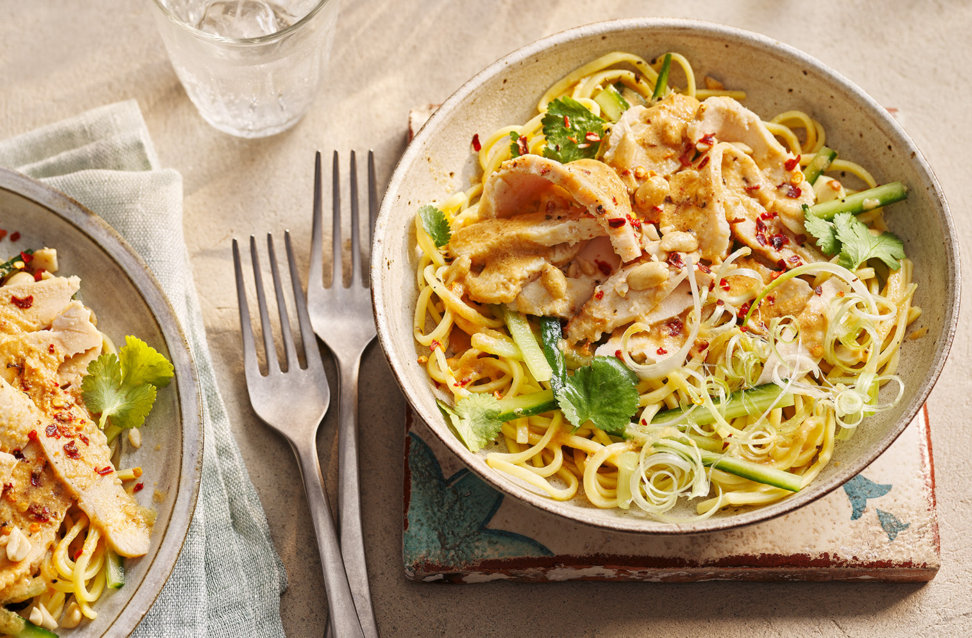 Bang bang chicken and peanut salad recipe