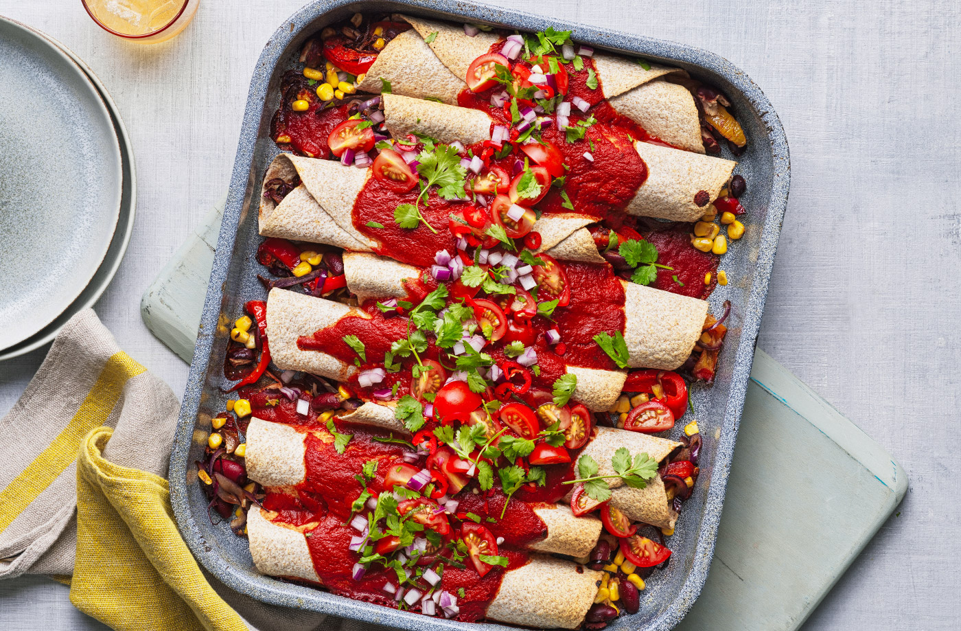Bean and corn enchiladas recipe