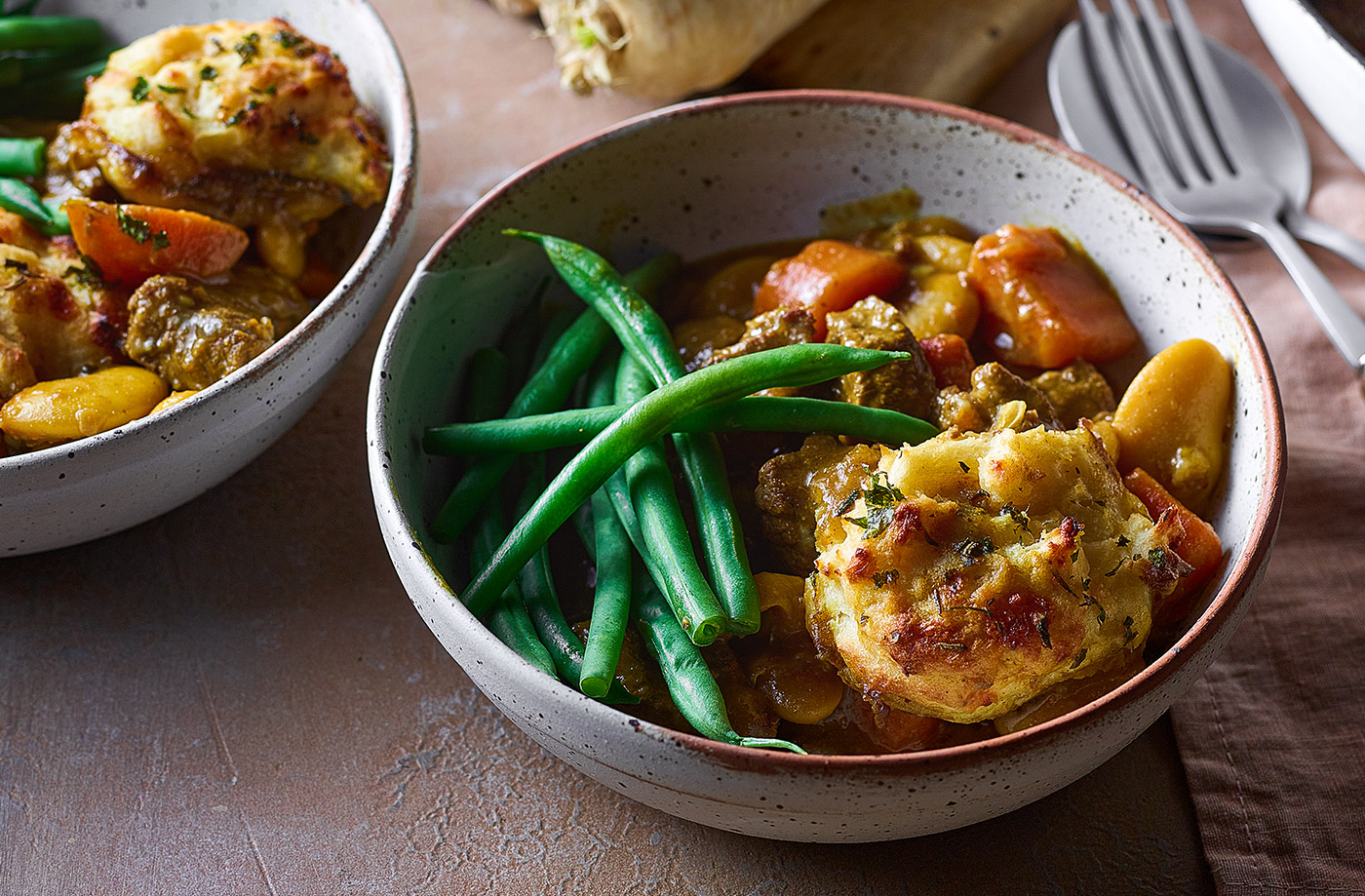 Beef stew with parsnip dumplings recipe