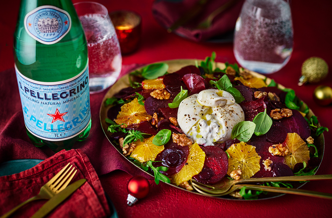 Beetroot and orange carpaccio with burrata recipe