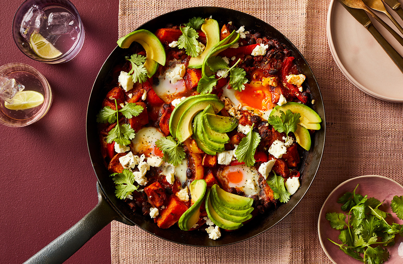 Black bean baked eggs recipe