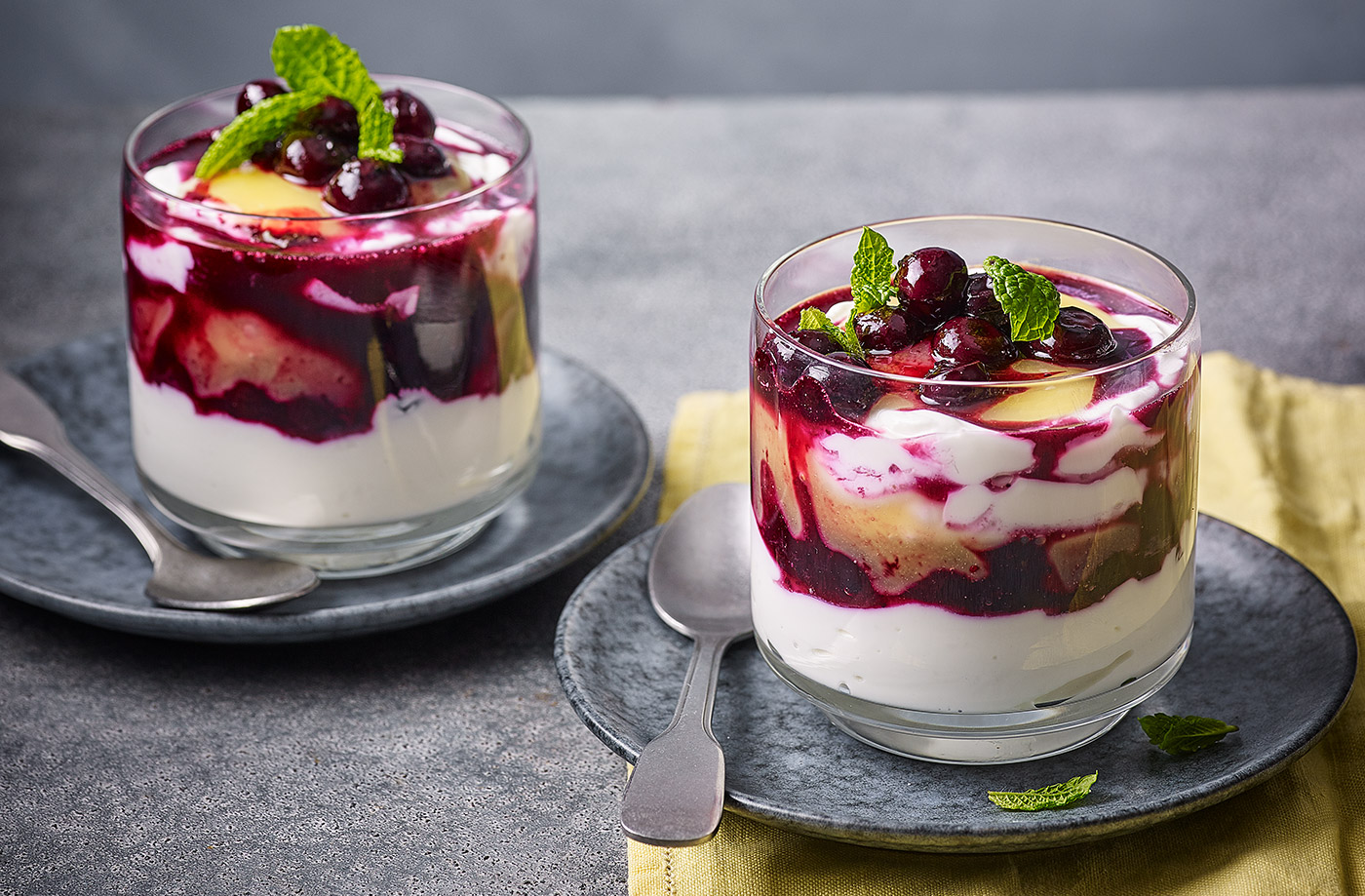 Blueberry and lemon fools recipe