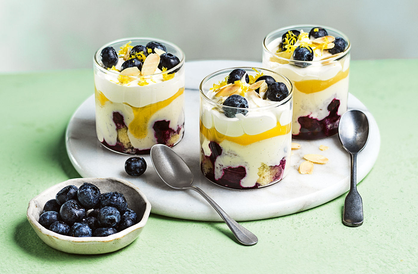 Blueberry trifle pots recipe