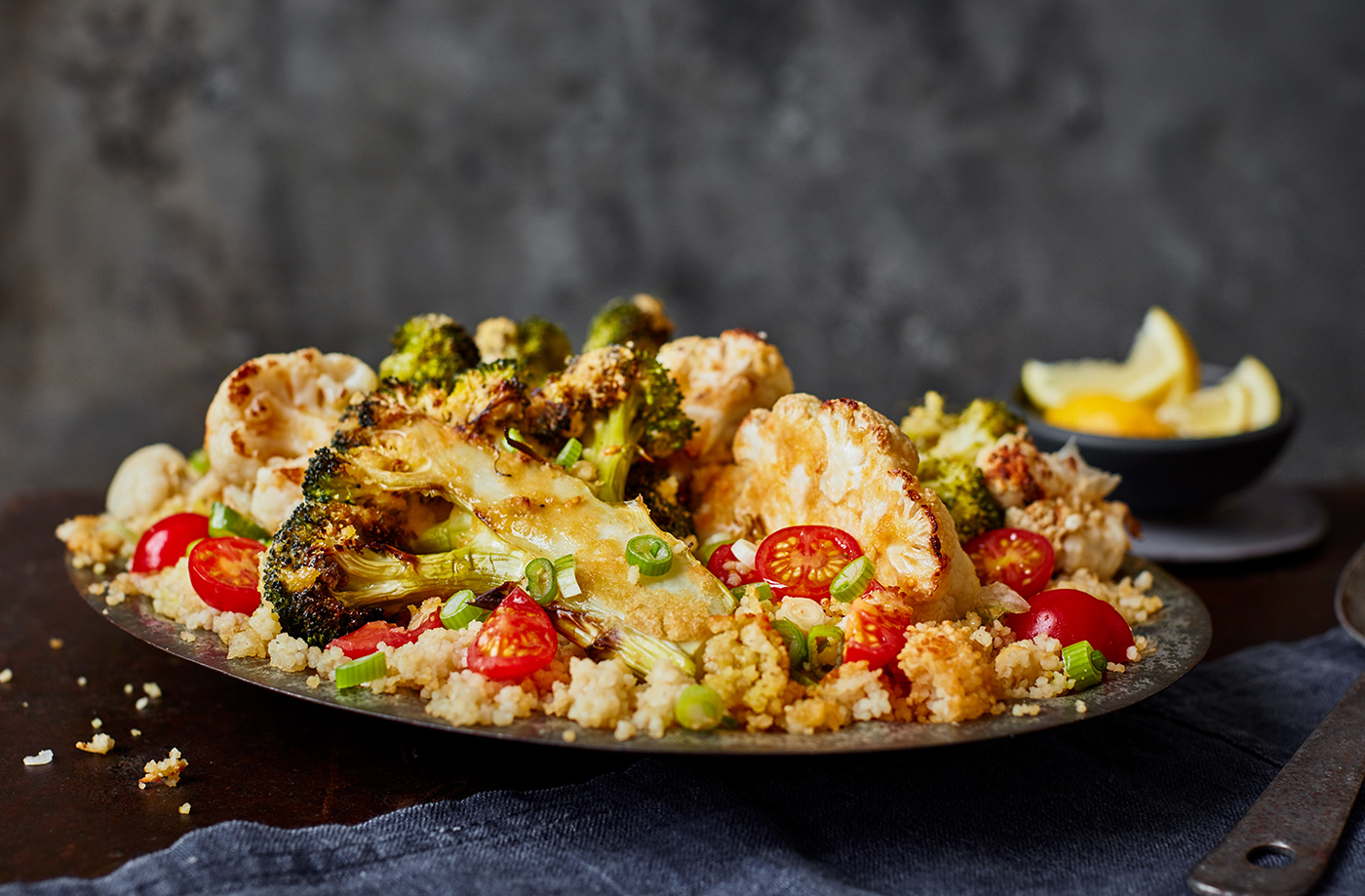 Middle Eastern broccoli and cauliflower couscous recipe