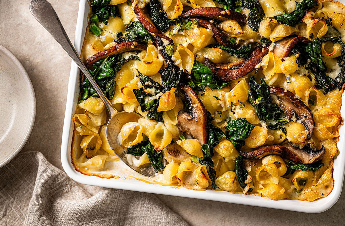 Cavolo nero and mushroom pasta bake recipe