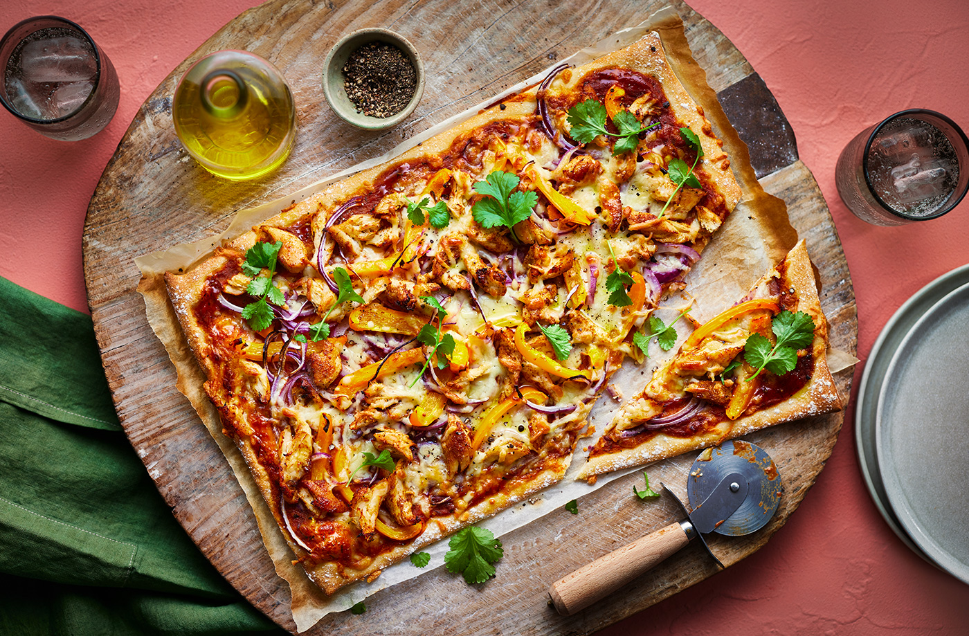 Chicken fajita pizza recipe