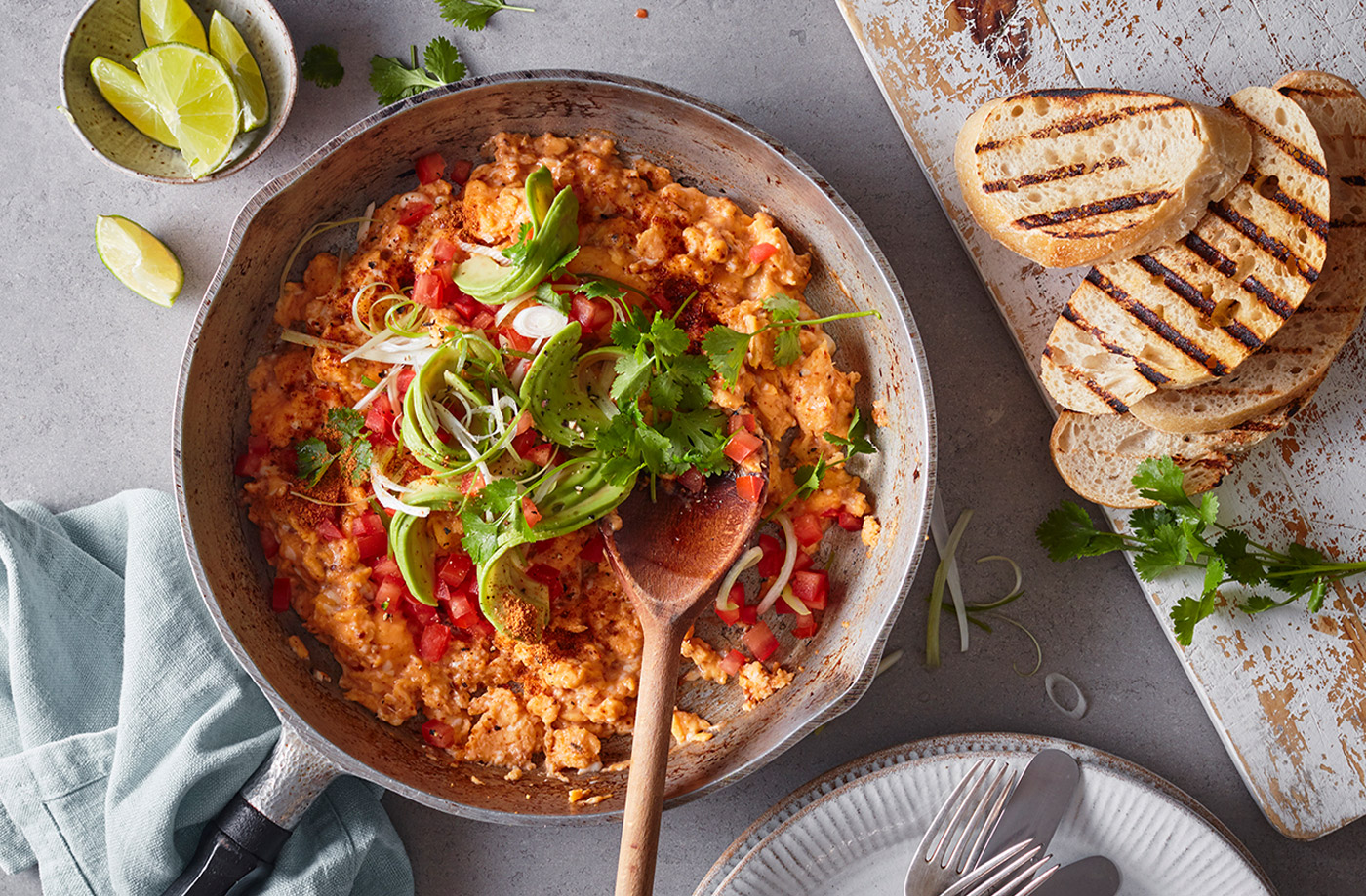 Cajun-spiced scrambled eggs  recipe