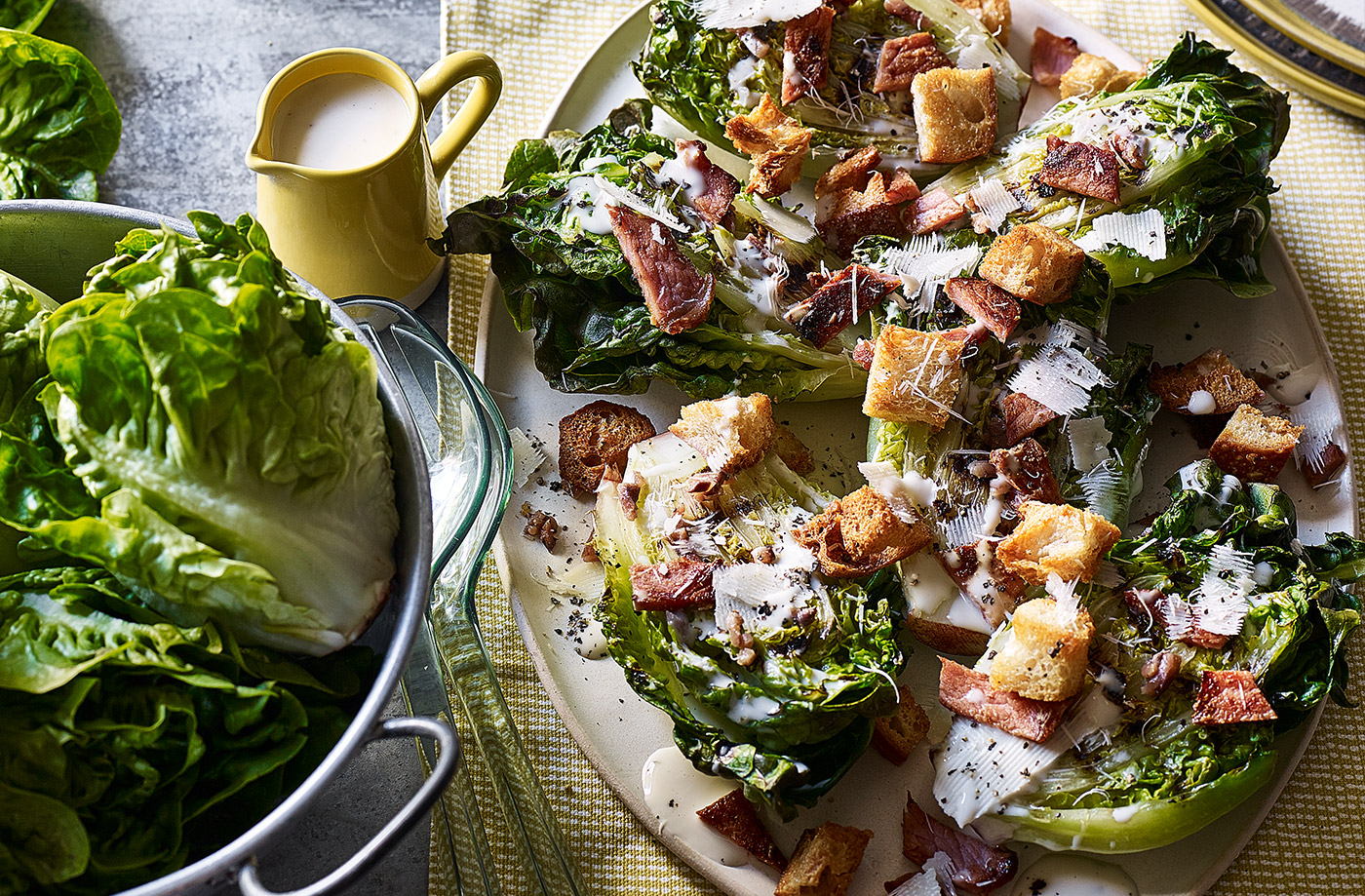 Charred lettuce Caesar salad recipe