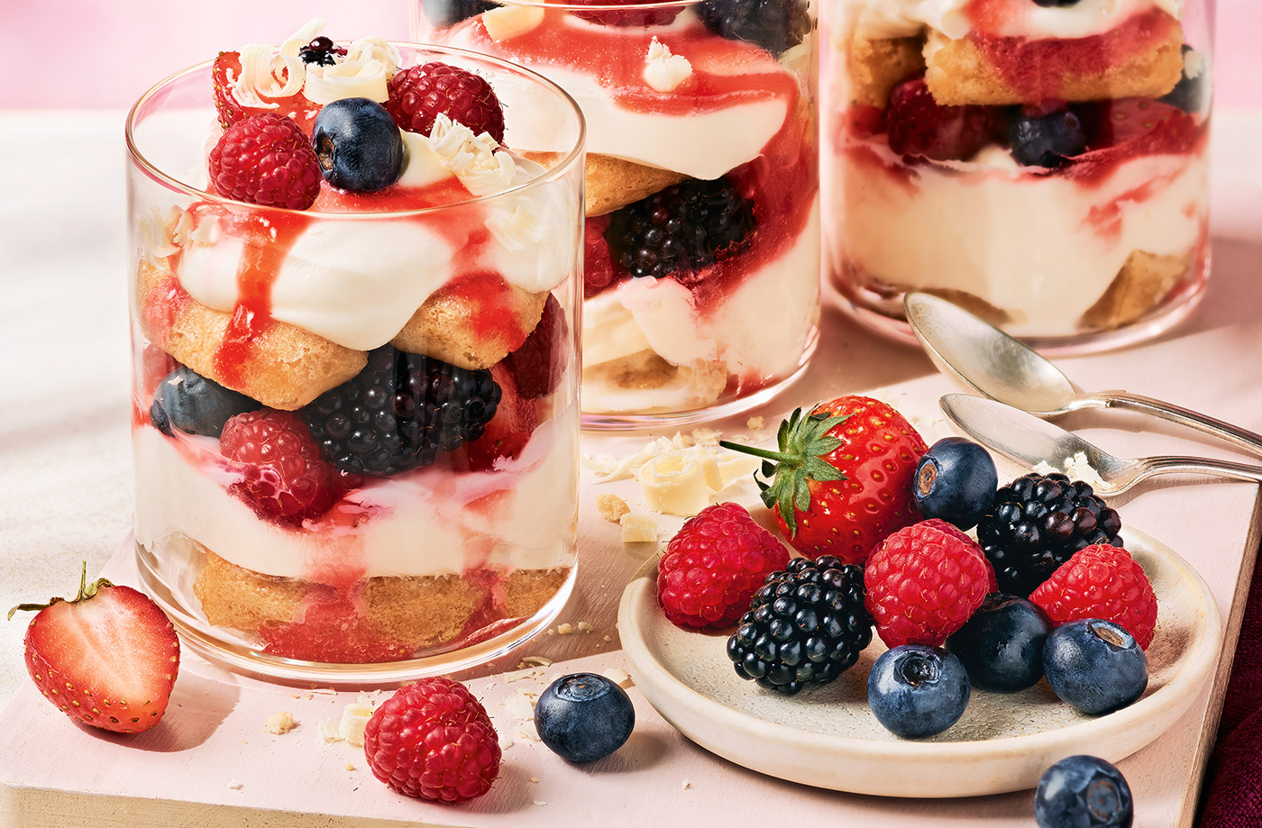 Cheat's berry tiramisu jars recipe