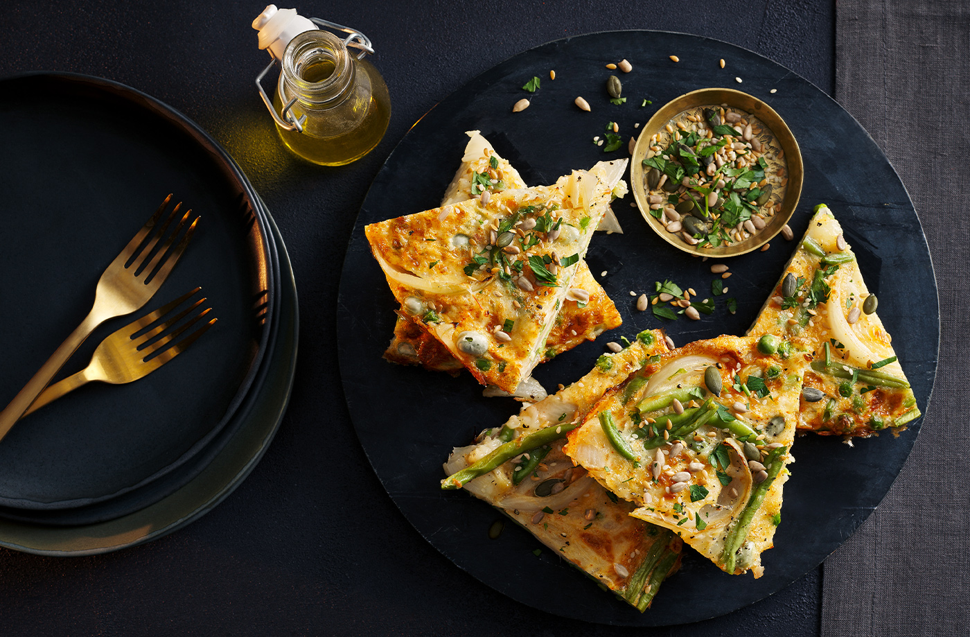 Cheesy greens tortilla recipe