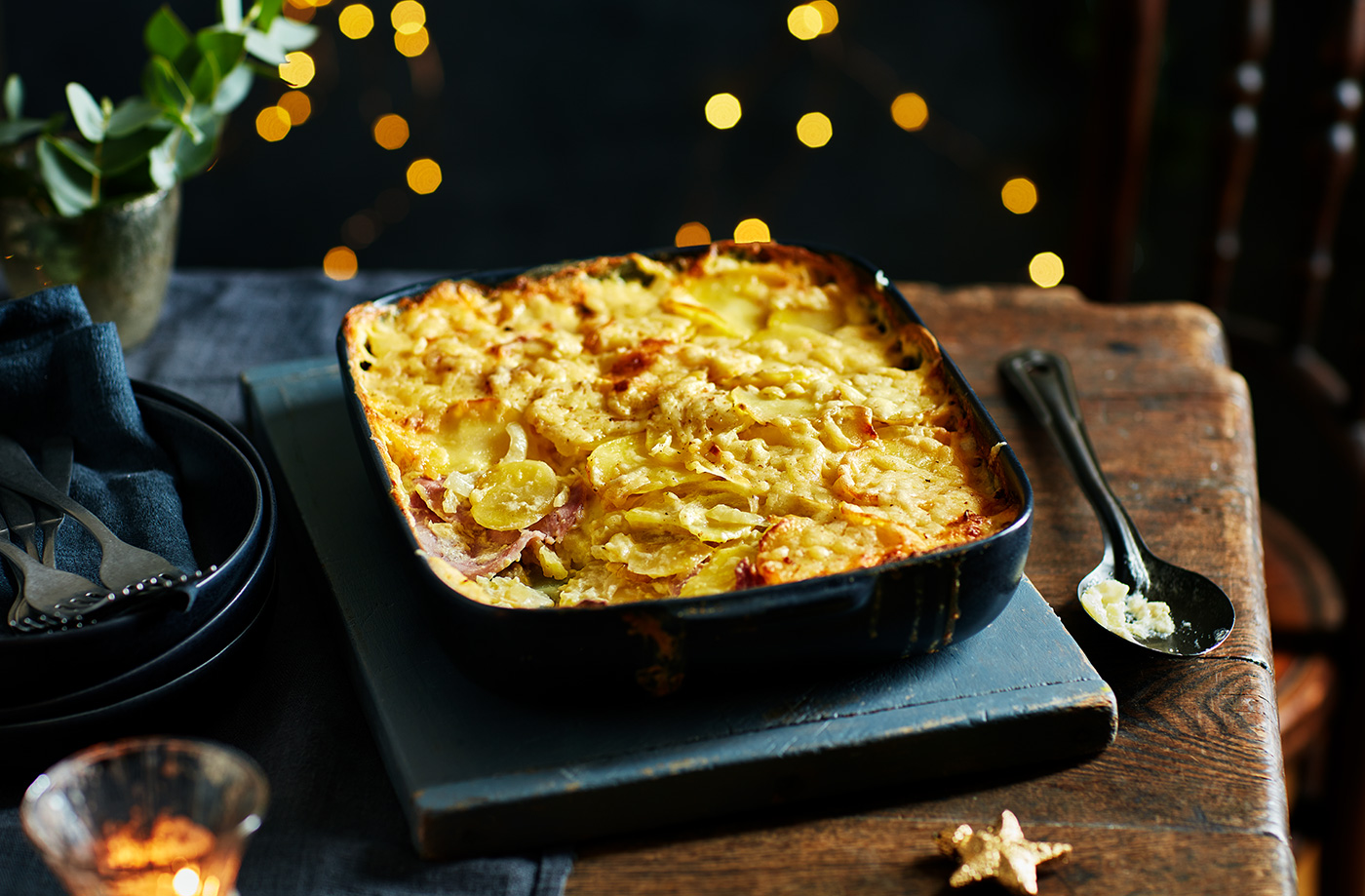 Cheesy potato and gammon bake recipe