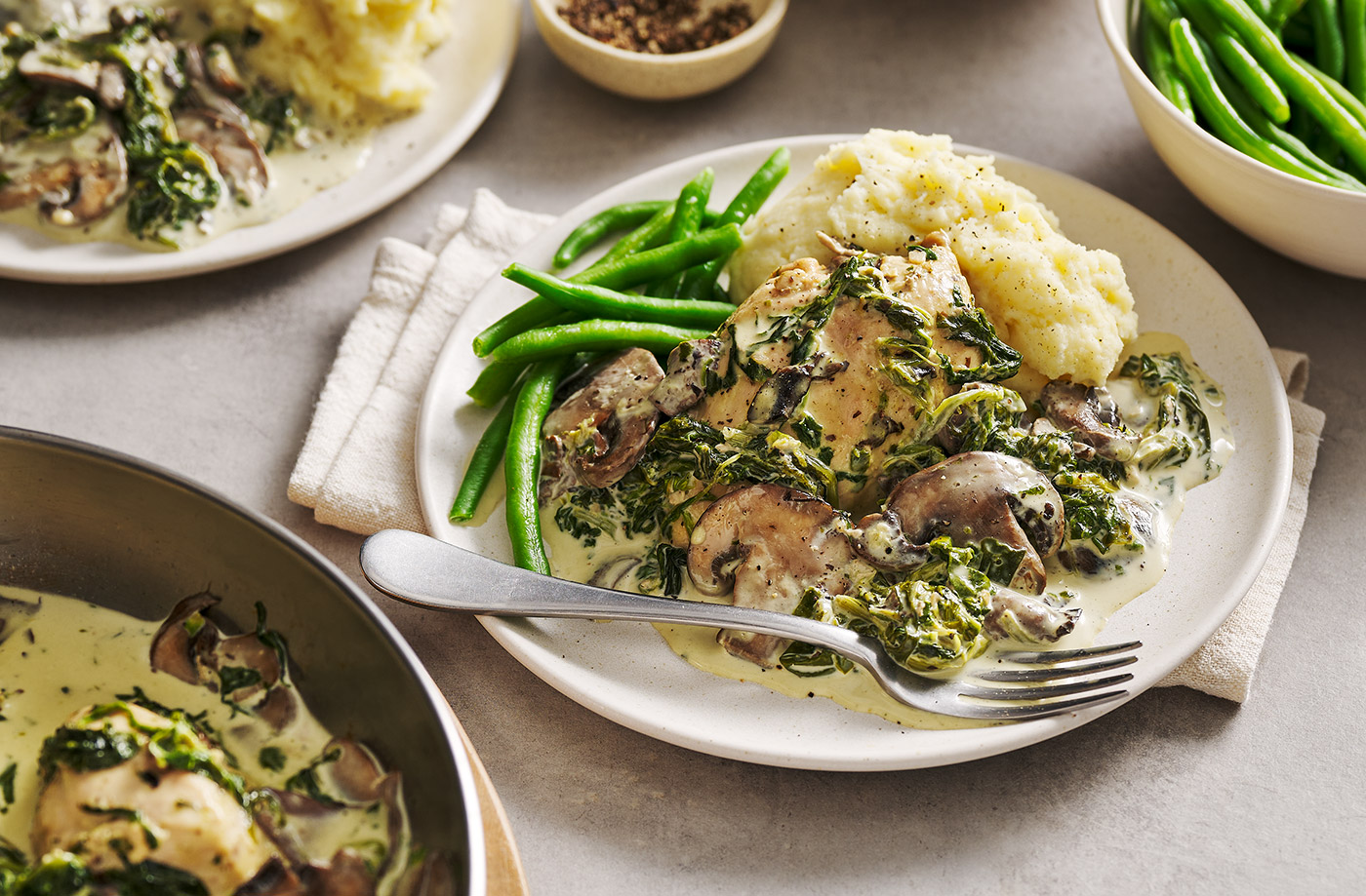 Chicken and mushroom Florentine recipe