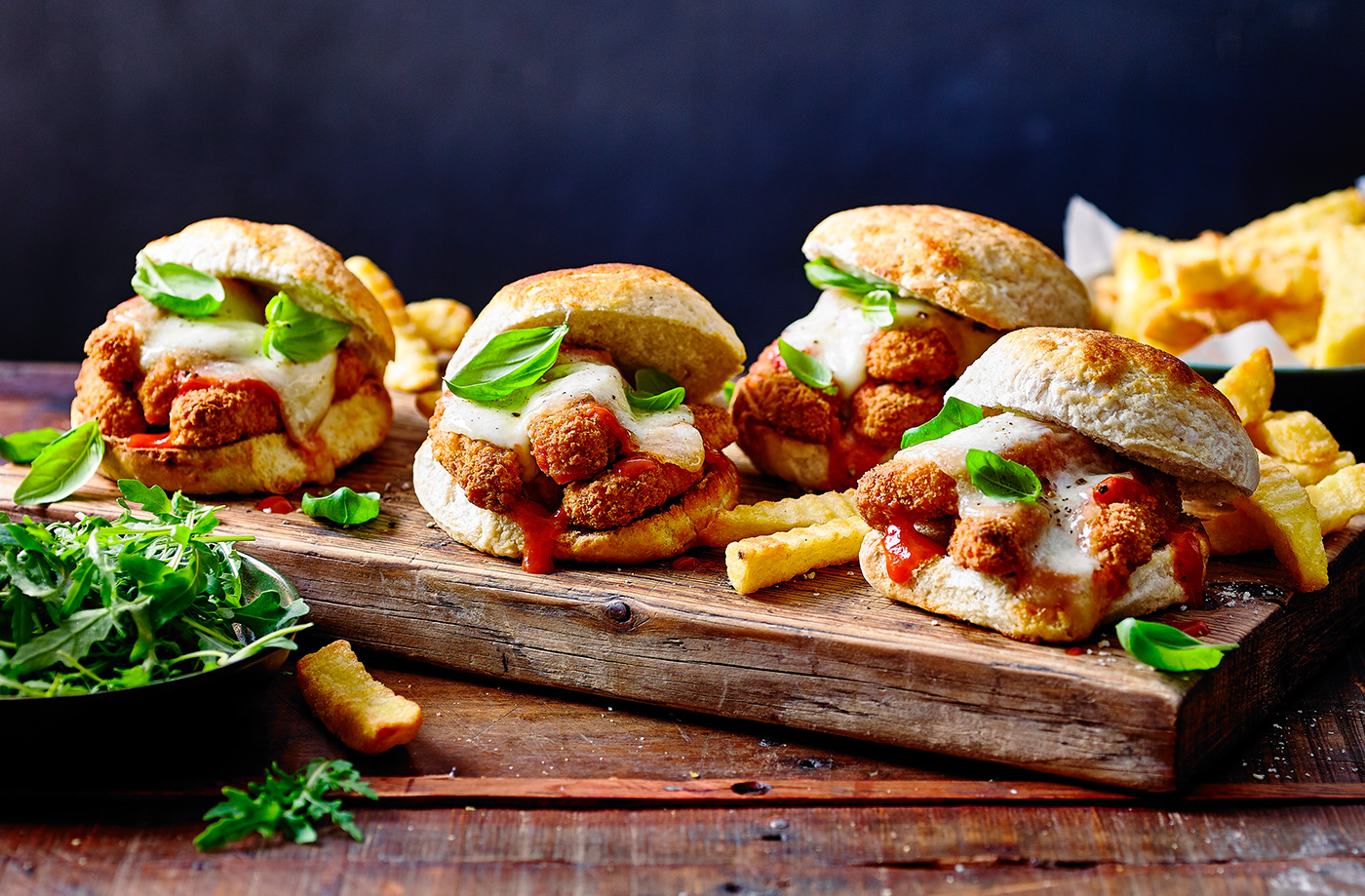 Chicken parmigiana burgers recipe