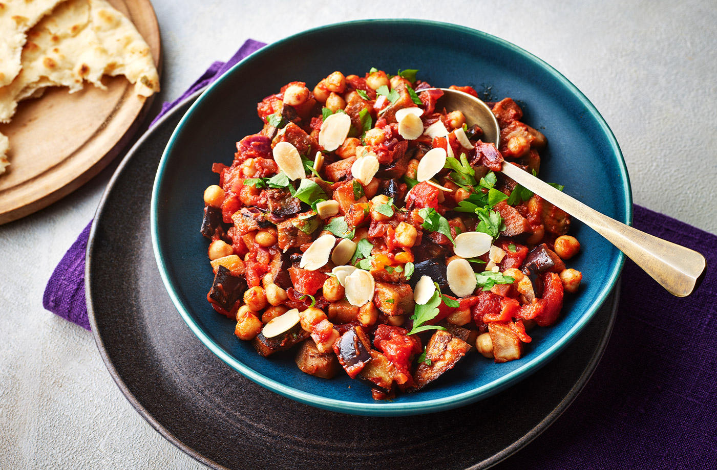Chickpea and aubergine stew recipe