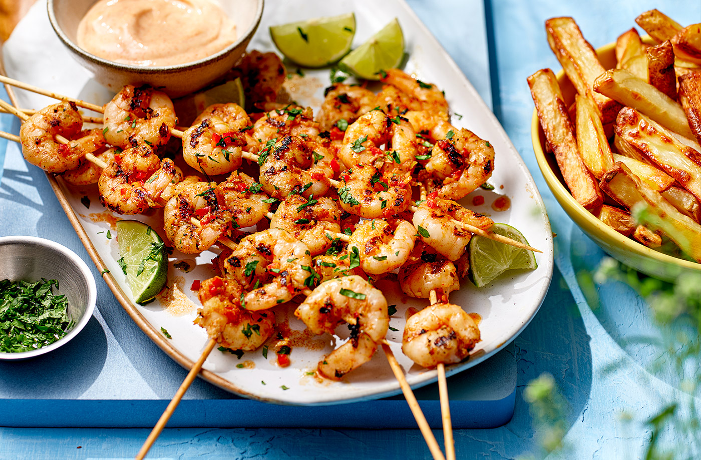 Chilli and lime prawn skewers recipe