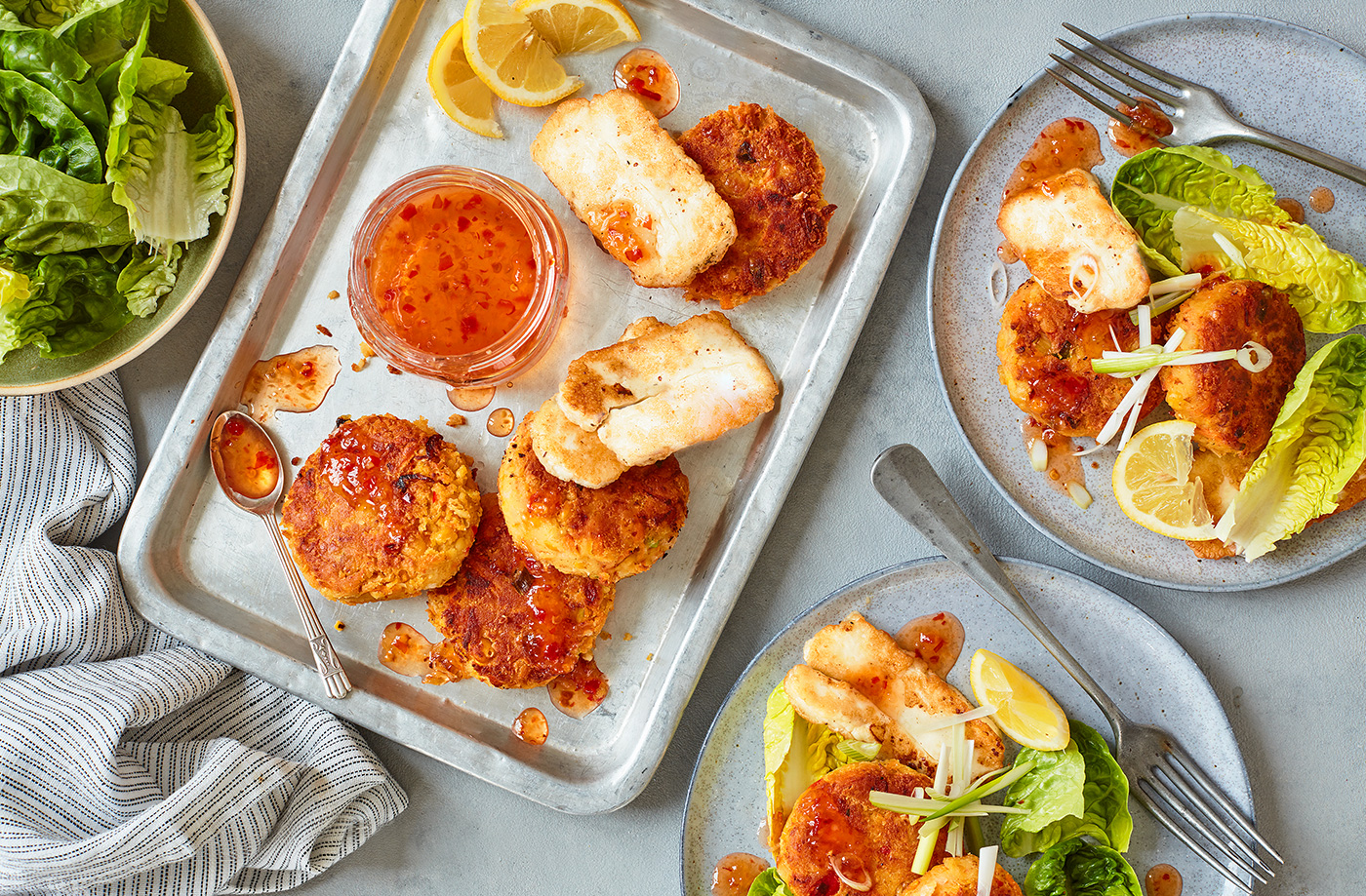 Chilli chickpea fritters with halloumi recipe