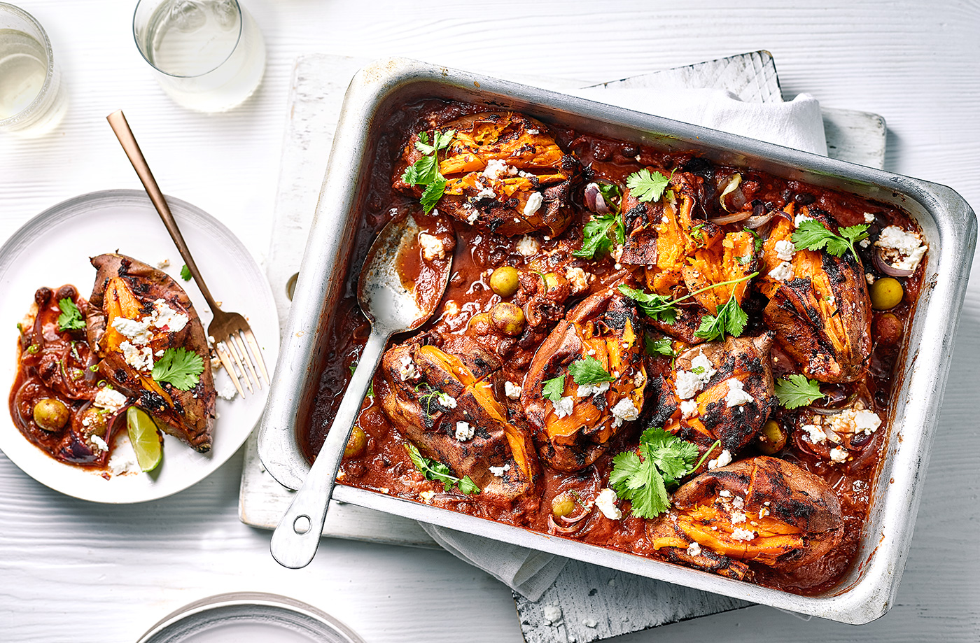 Chipotle baked sweet potatoes and black beans recipe