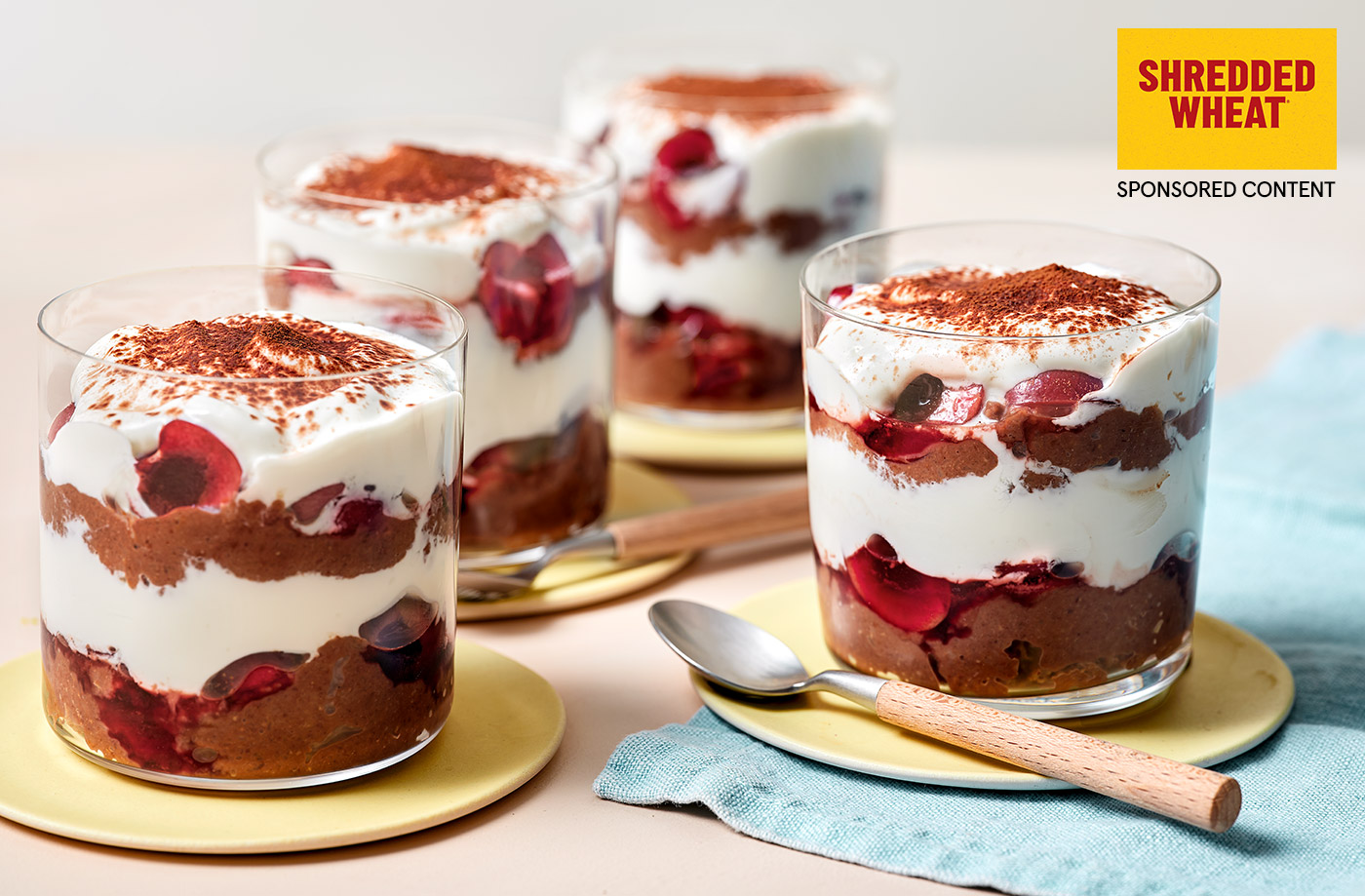Chocolate cherry breakfast pots recipe