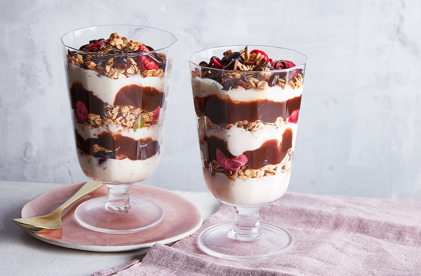 Chocolate and hazelnut parfait recipe