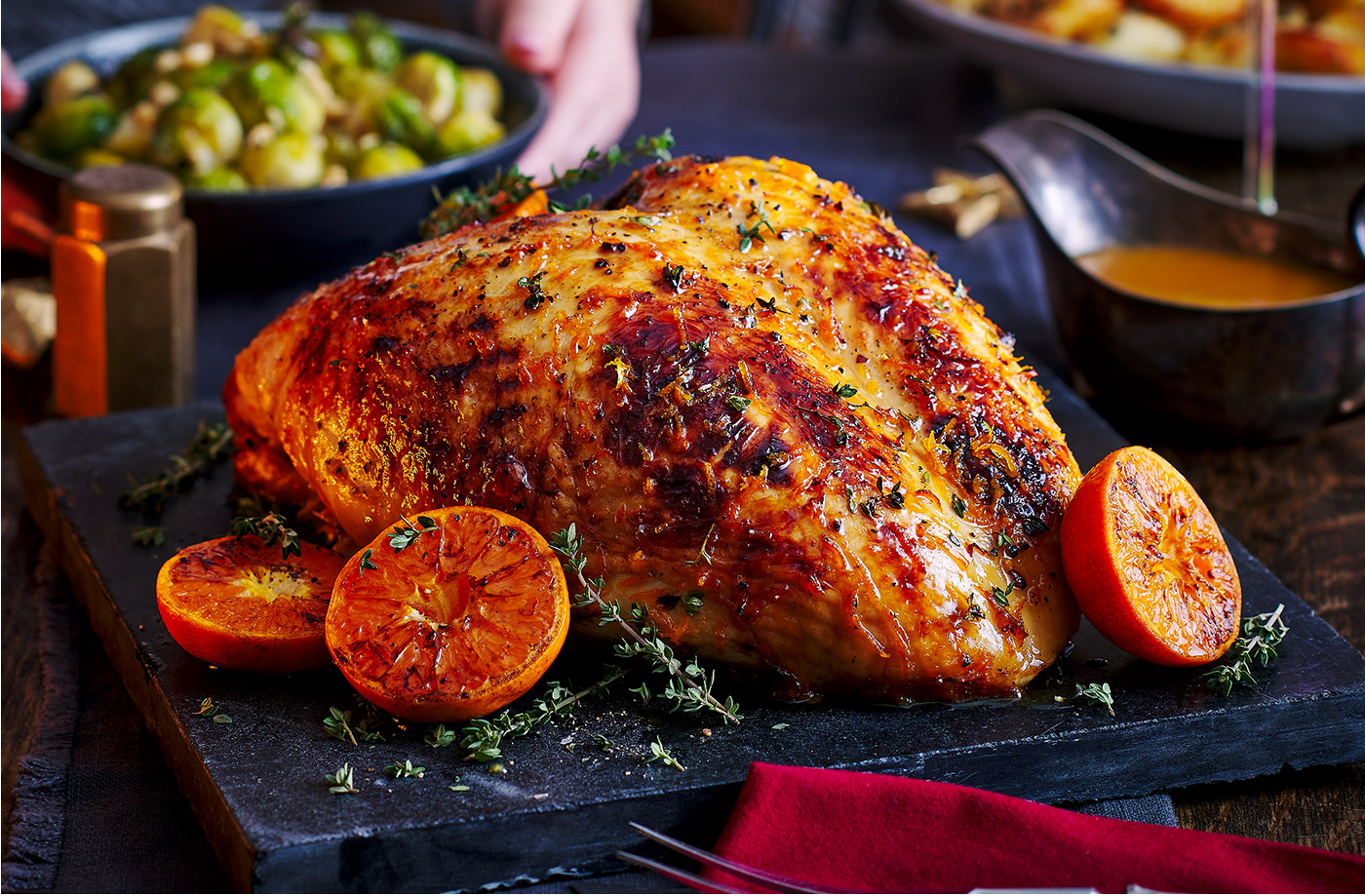 Clementine, thyme and honey-glazed turkey recipe